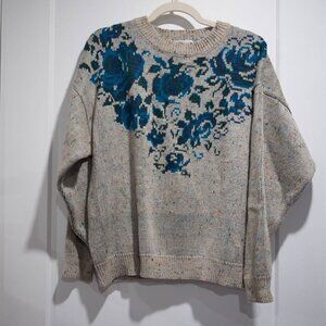 Vintage Together Sweater Floral with Rainbow  Specks